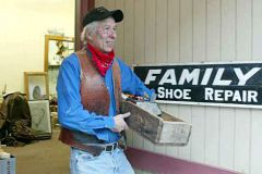 John moving tools out of the shop when it closed in the 2000s.